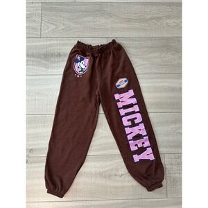 HM‎ Disney Mickey Mouse Brown Joggers Sweatpants Size XXS/XS